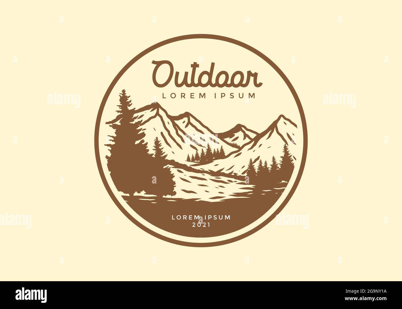 Line art illustration of camping design Stock Vector Image & Art - Alamy