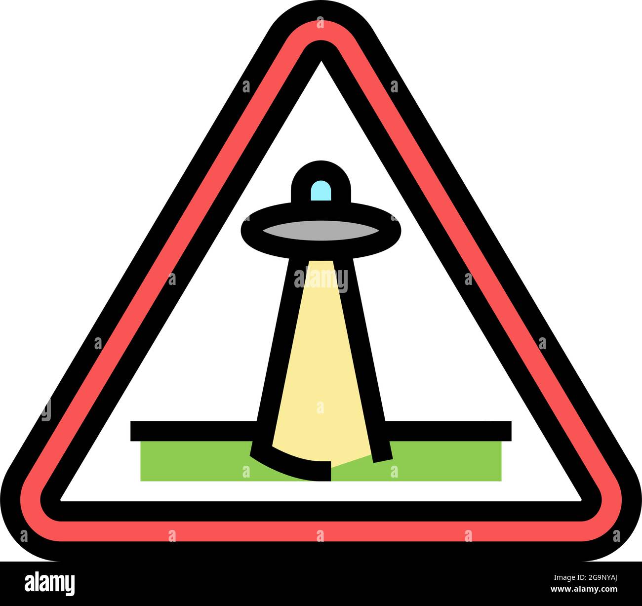 alien abduction warning color icon vector illustration Stock Vector ...