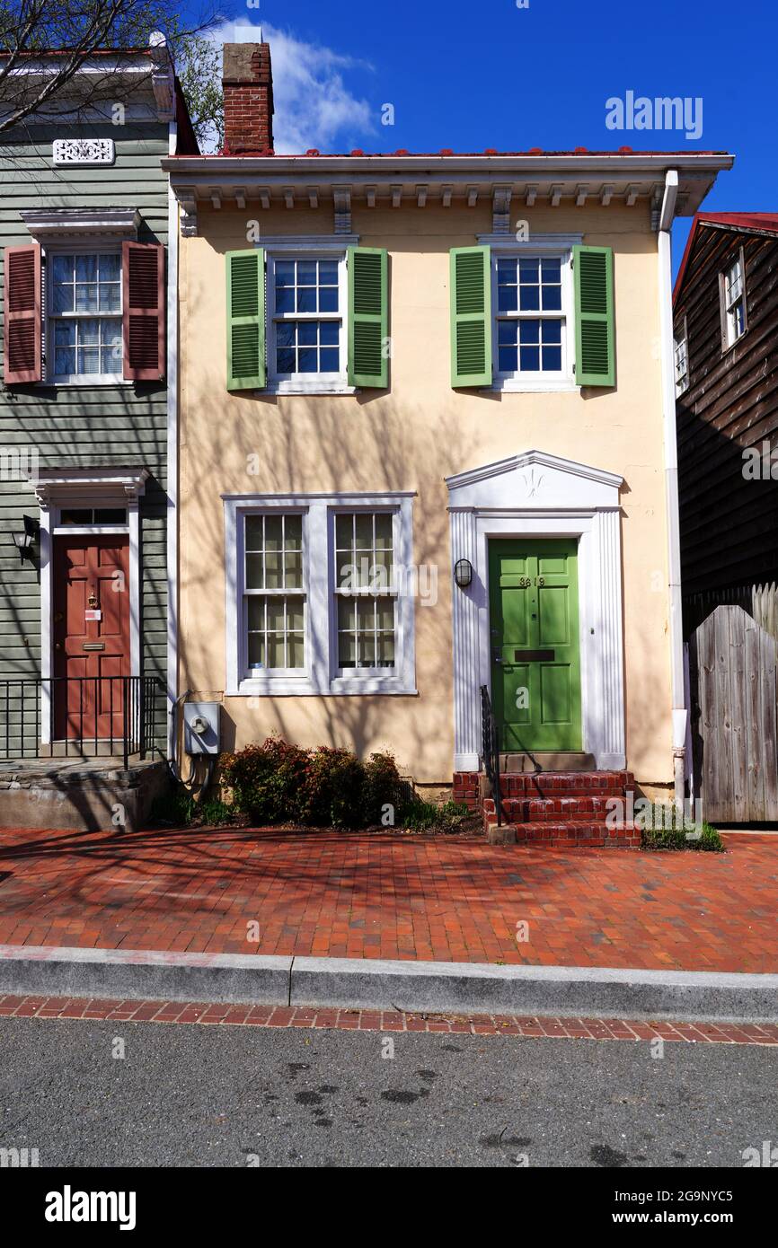 WASHINGTON, DC -2 APR 2021- View of colorful buildings in the ...