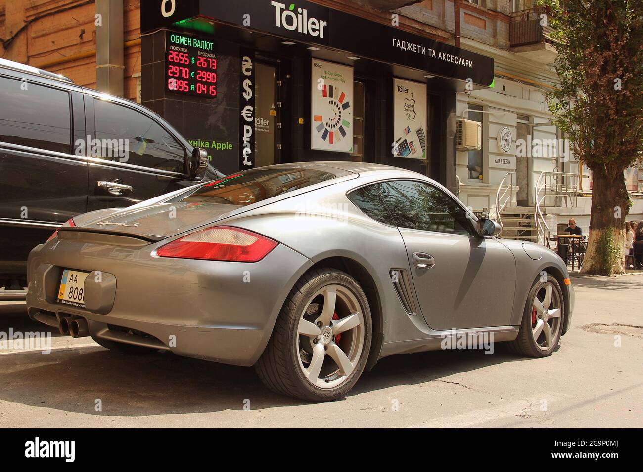 Kiev, Ukraine - May 3, 2019: Porsche Cayman S parked in the city Stock Photo