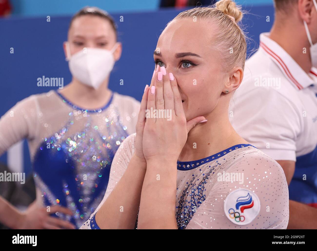 Tokyo, Japan. 27th July, 2021. Angelina Melnikova of ROC celebrates