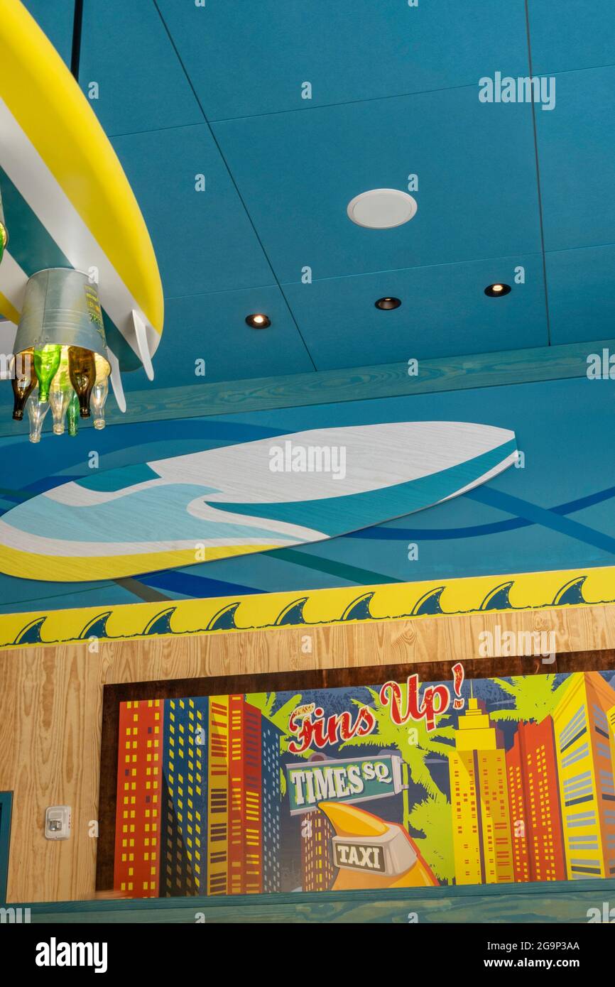 Margaritaville Resort Times Square is a Jimmy Buffett property with the Landshark Bar & Grill