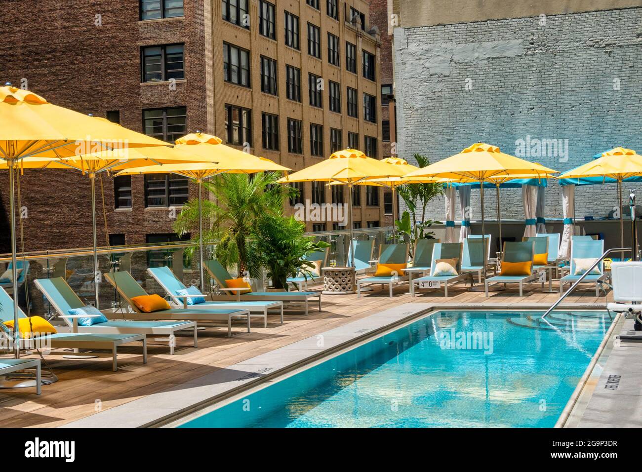 Margaritaville Resort Times Square features a swimming pool at the