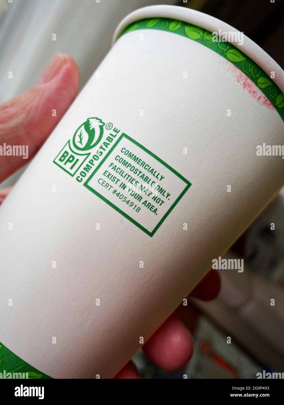 Compostable Paper Coffee Cup , USA Stock Photo Alamy