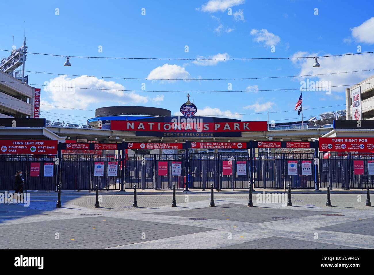 WASHINGTON, DC -2 APR 2021- View of the Nationals Park, a baseball park along the Anacostia River in the Navy Yard neighborhood of Washington, D.C. Stock Photo