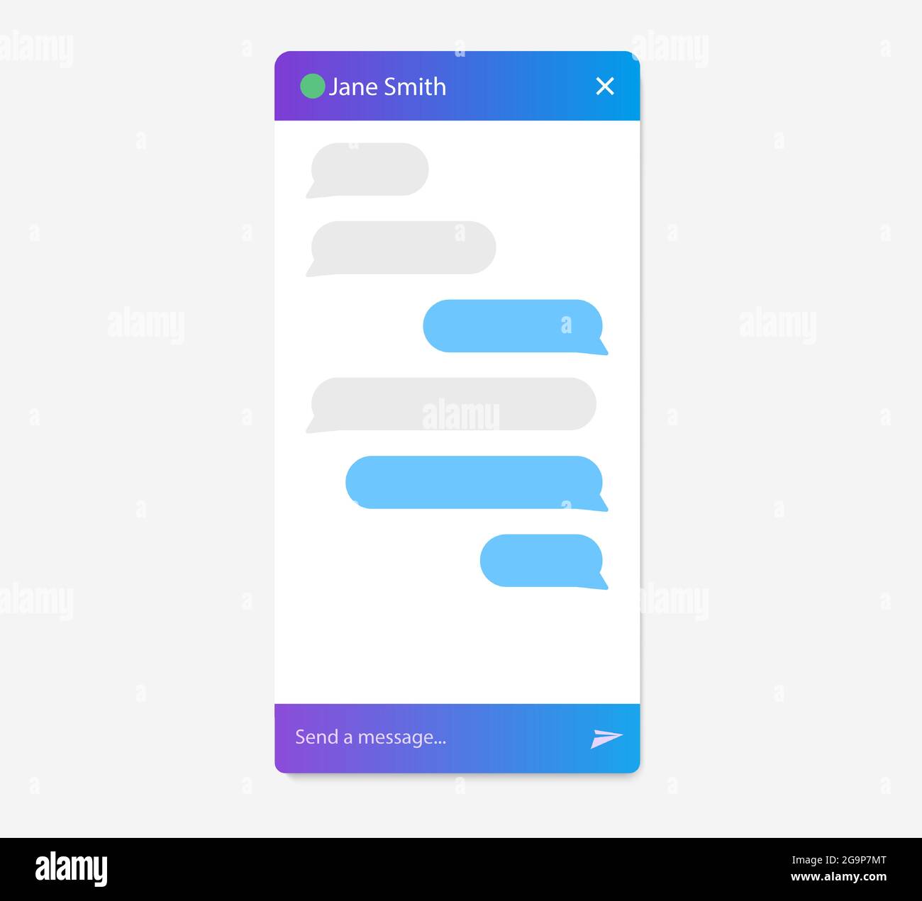 Dialog-enabled interface, online chat rooms, pop-ups when you visit  marketing website and mobile applications. Chat bot form. Vector  illustration Stock Vector Image & Art - Alamy