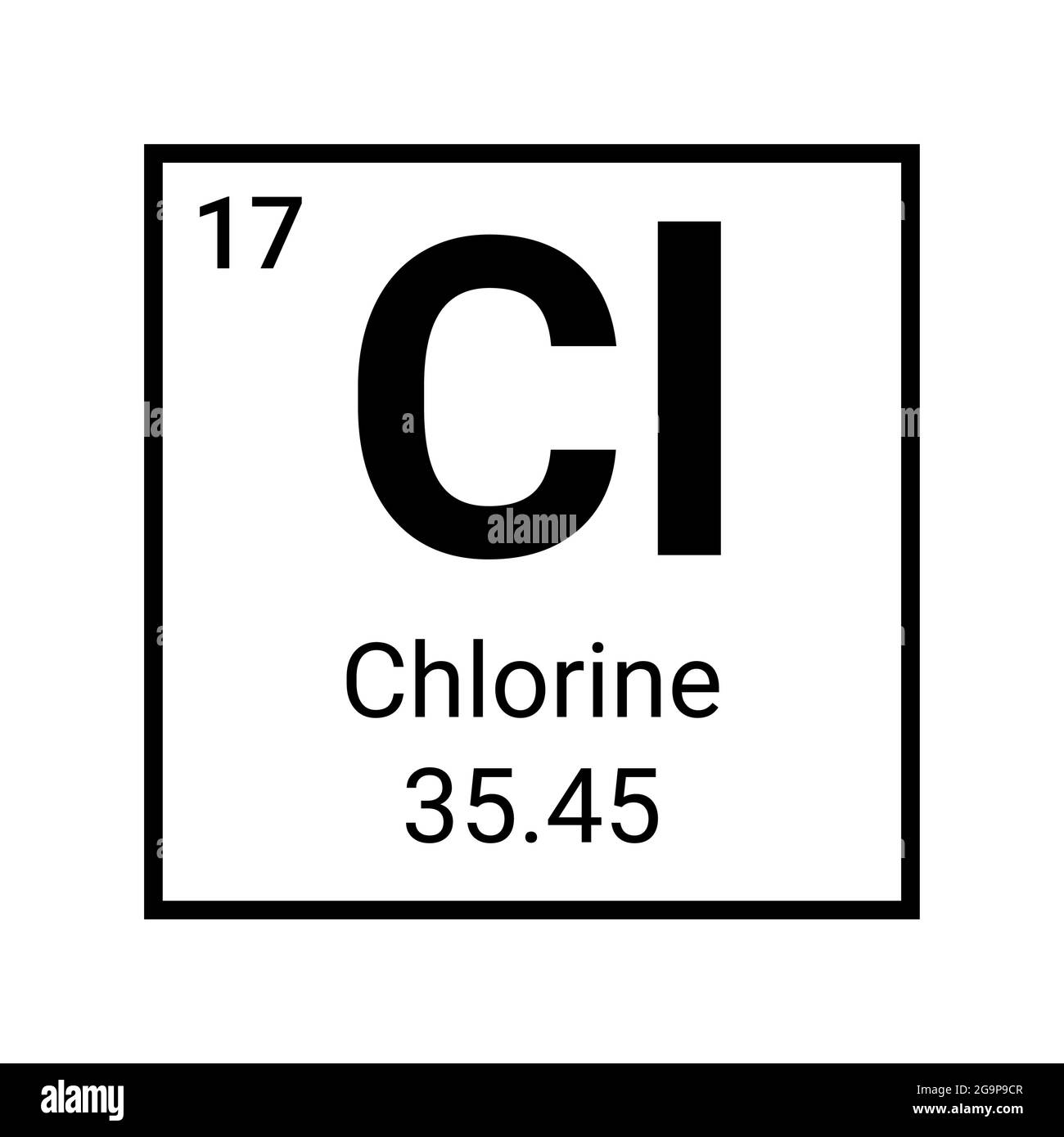 Chlorine periodic element symbol. Chlorine education science atom icon  Stock Vector Image & Art - Alamy