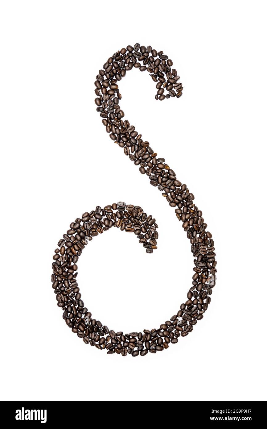 The Letter S made from Coffee Beans Stock Photo