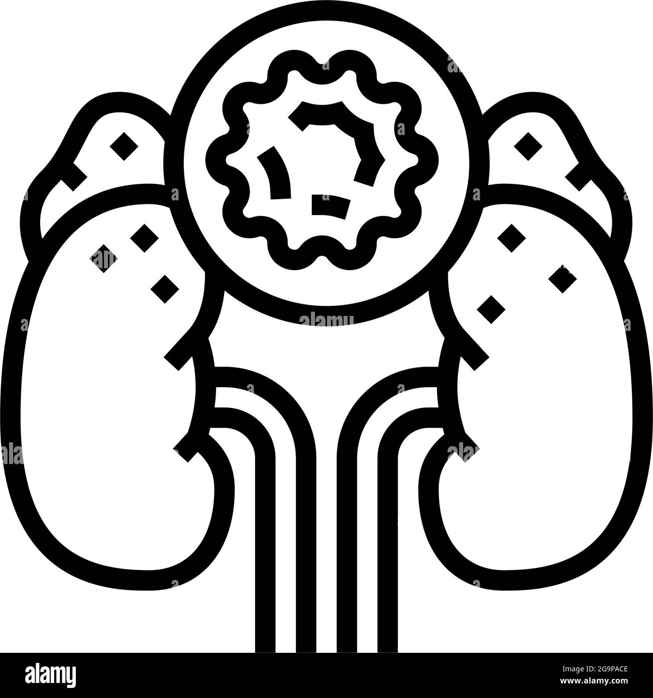 cushing cortisol syndrome line icon vector illustration Stock Vector