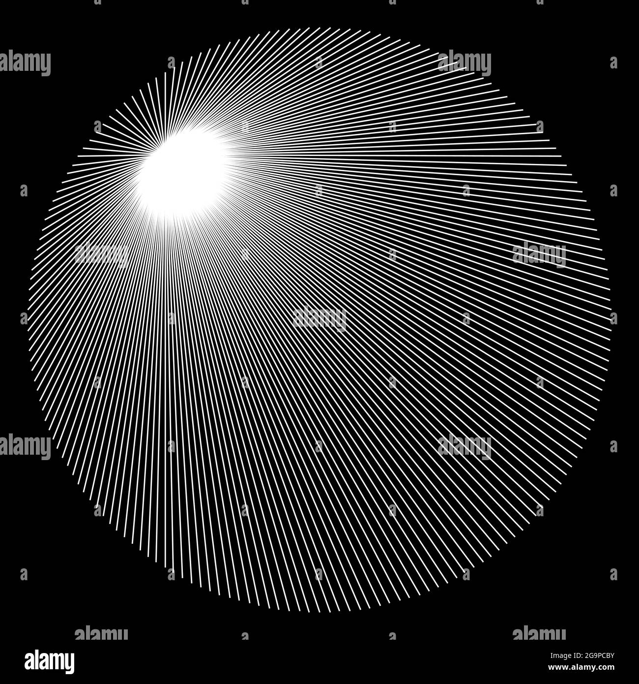 Abstract radial, radiating lines, stripes. Burst lines. Converging ...