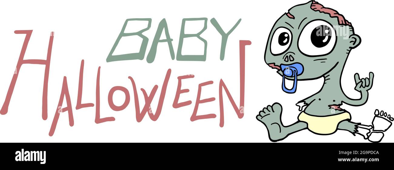 Baby Halloween message Stock Vector