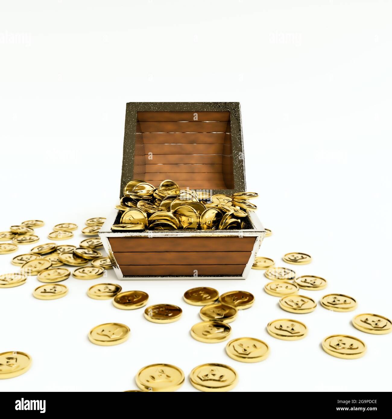 treasure chest isolated on white background 3d illustration Stock Photo ...
