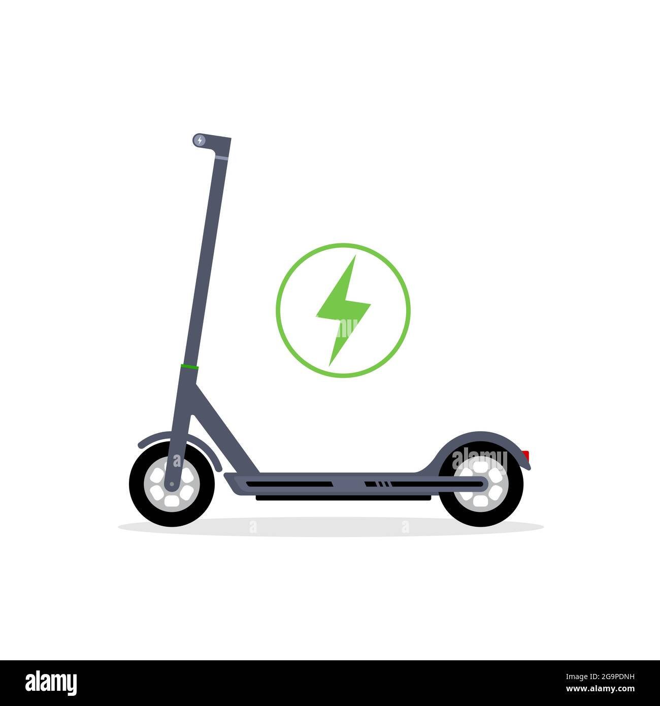 Electric scooter vector icon logo. Bicycle electric scooter silhouette charge design Stock Vector