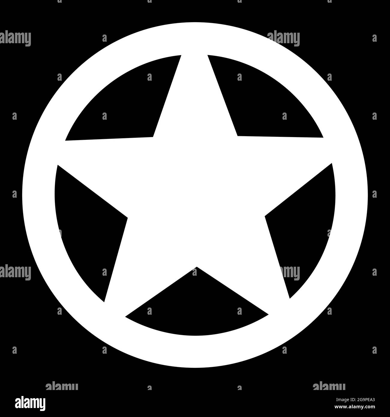 Sheriff's badge, star icon, design element. Deputy, police bade – stock vector illustration, clip-art graphics Stock Vector