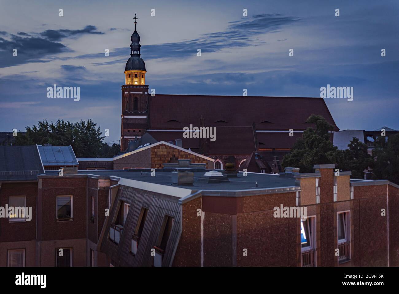View over the roofs in Cottbus Stock Photo