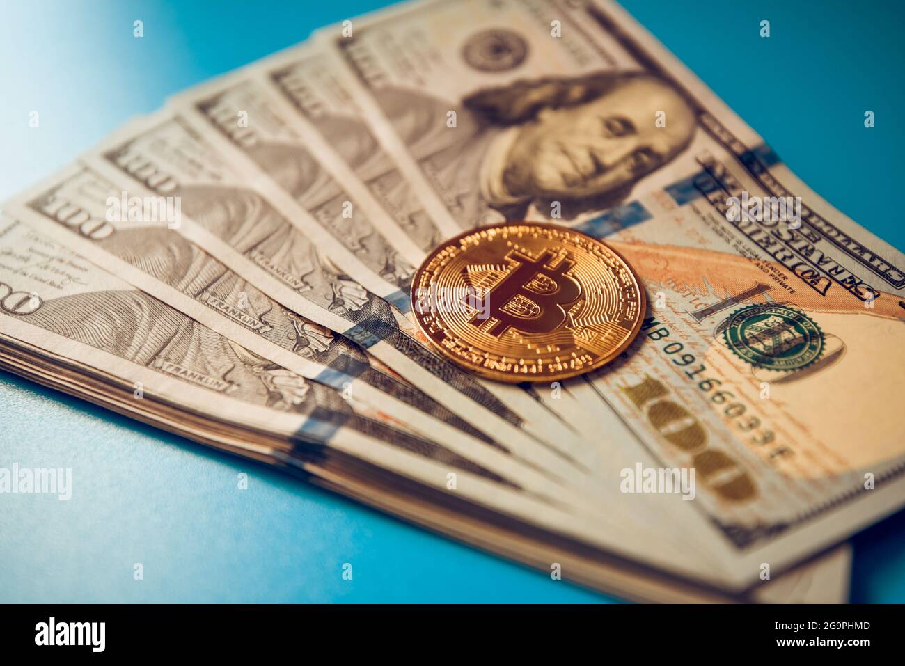 the confrontation between bitcoin and the currency. cash dollars against  the digital future. gift cryptocurrency concept Stock Photo - Alamy
