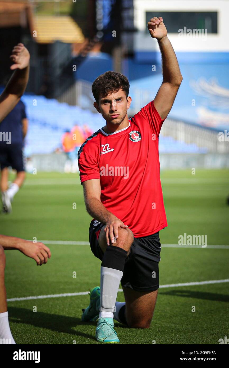 LONDON, UK. JULY 27TH Hady Ghandour of Charlton Athletic warms up during the Pre-season Friendly match between Crystal Palace and Charlton Athletic at Selhurst Park, London on Tuesday 27th July 2021. (Credit: Tom West | MI News) Credit: MI News & Sport /Alamy Live News Stock Photo
