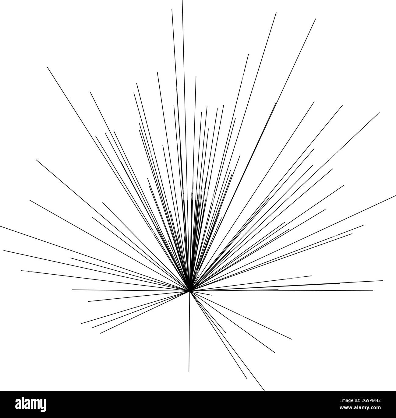 Abstract radial, radiating lines, stripes. Burst lines. Converging