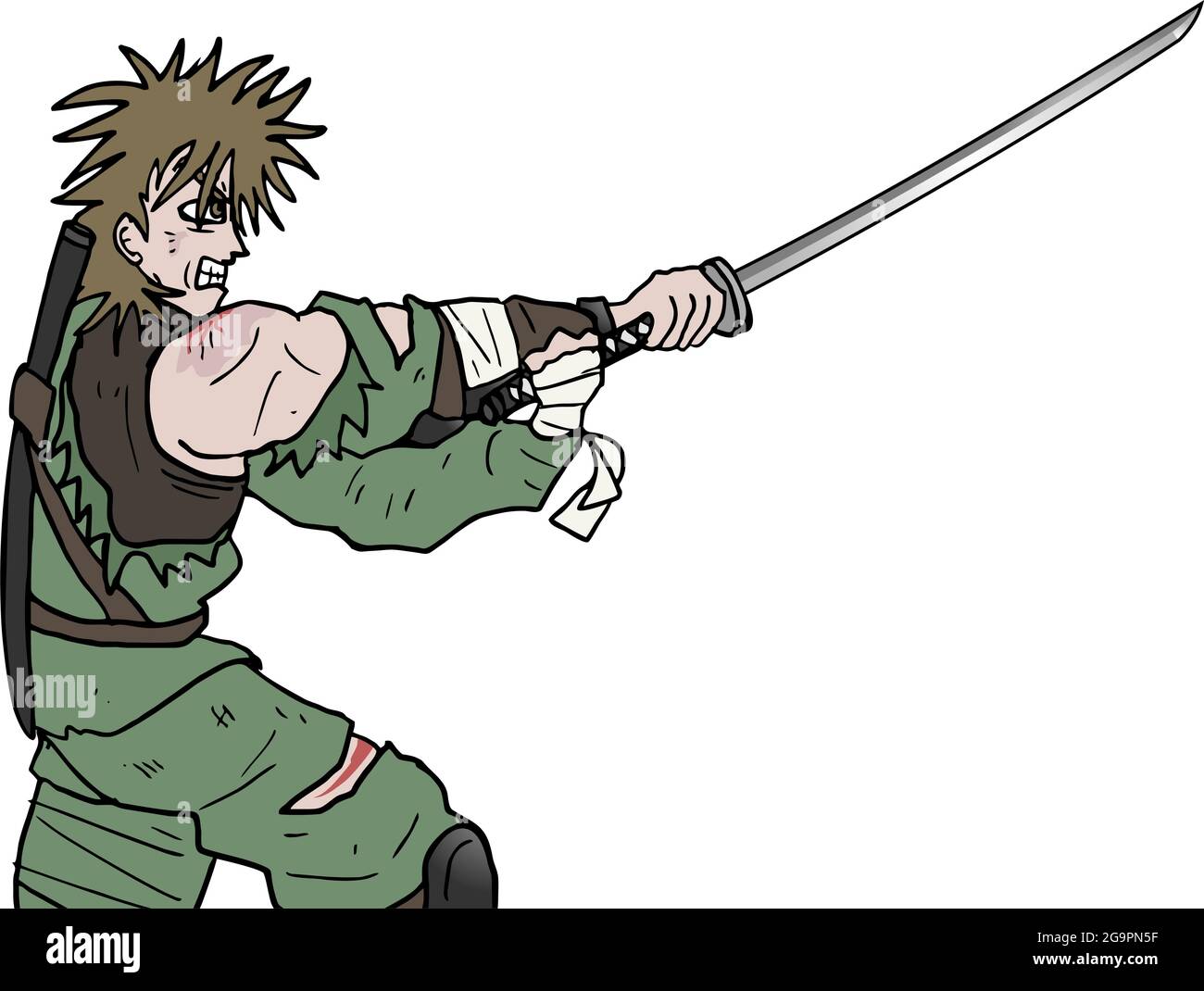 angry warrior Stock Vector