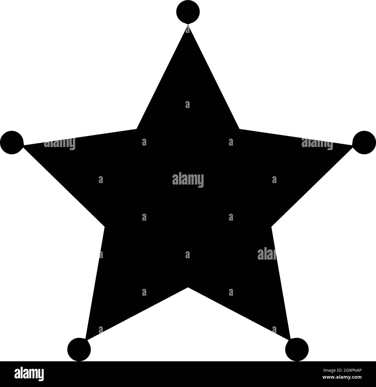 Sheriff's badge, star icon, design element. Deputy, police bade – stock vector illustration, clip-art graphics Stock Vector