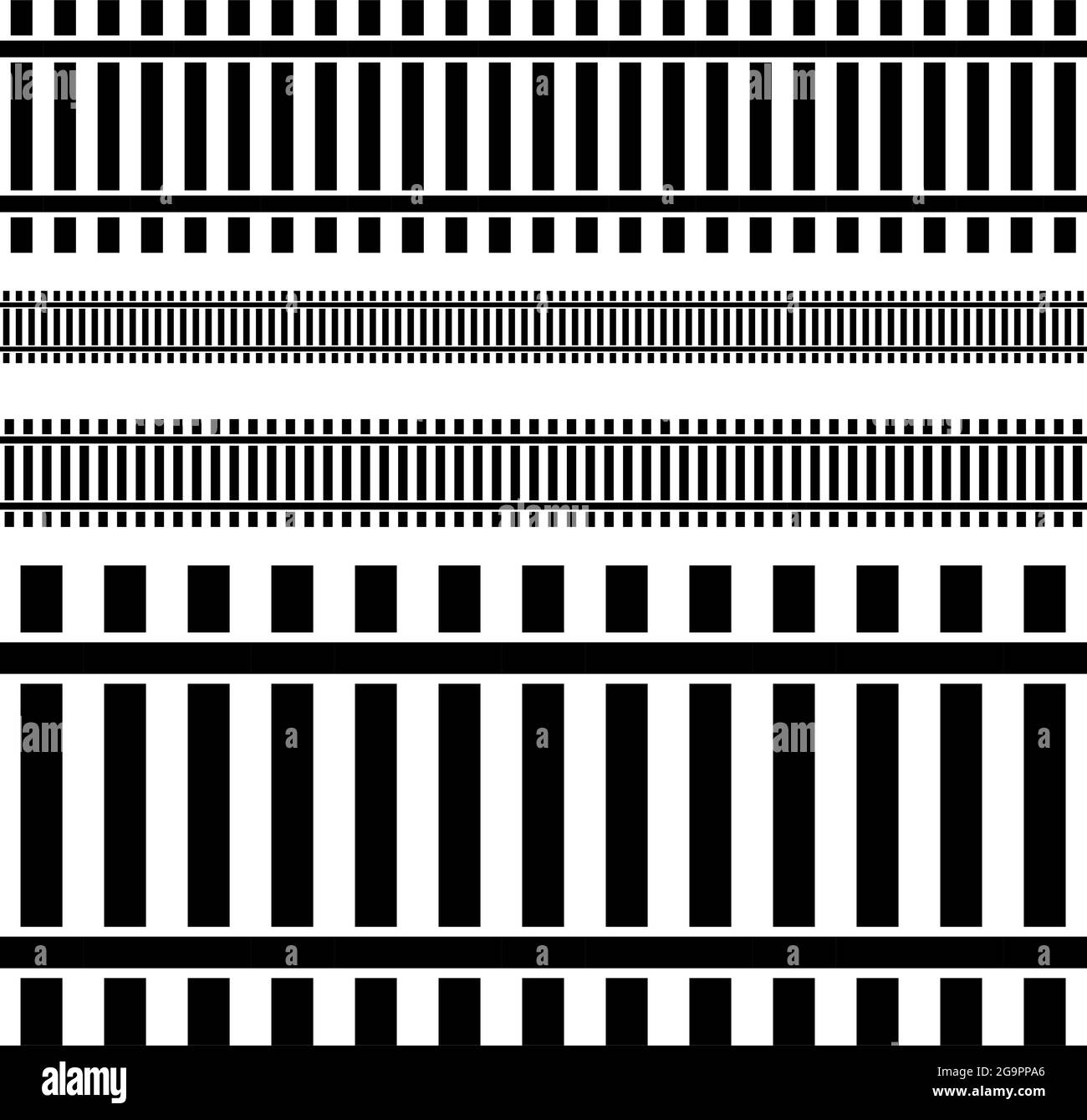 Train track, rail way silhouette element stock vector illustration