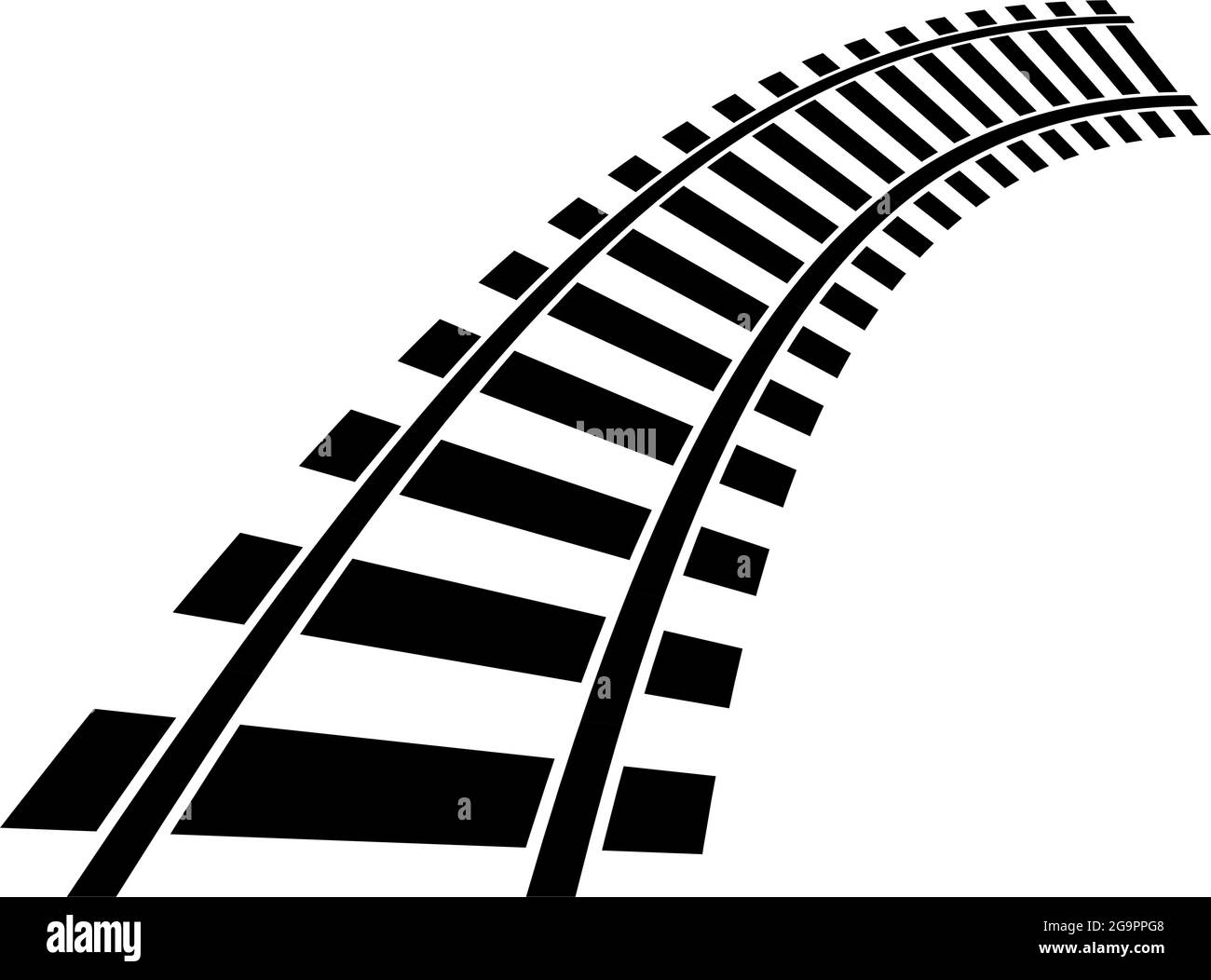 Train track, rail way silhouette element – stock vector illustration, clip-art graphics Stock Vector