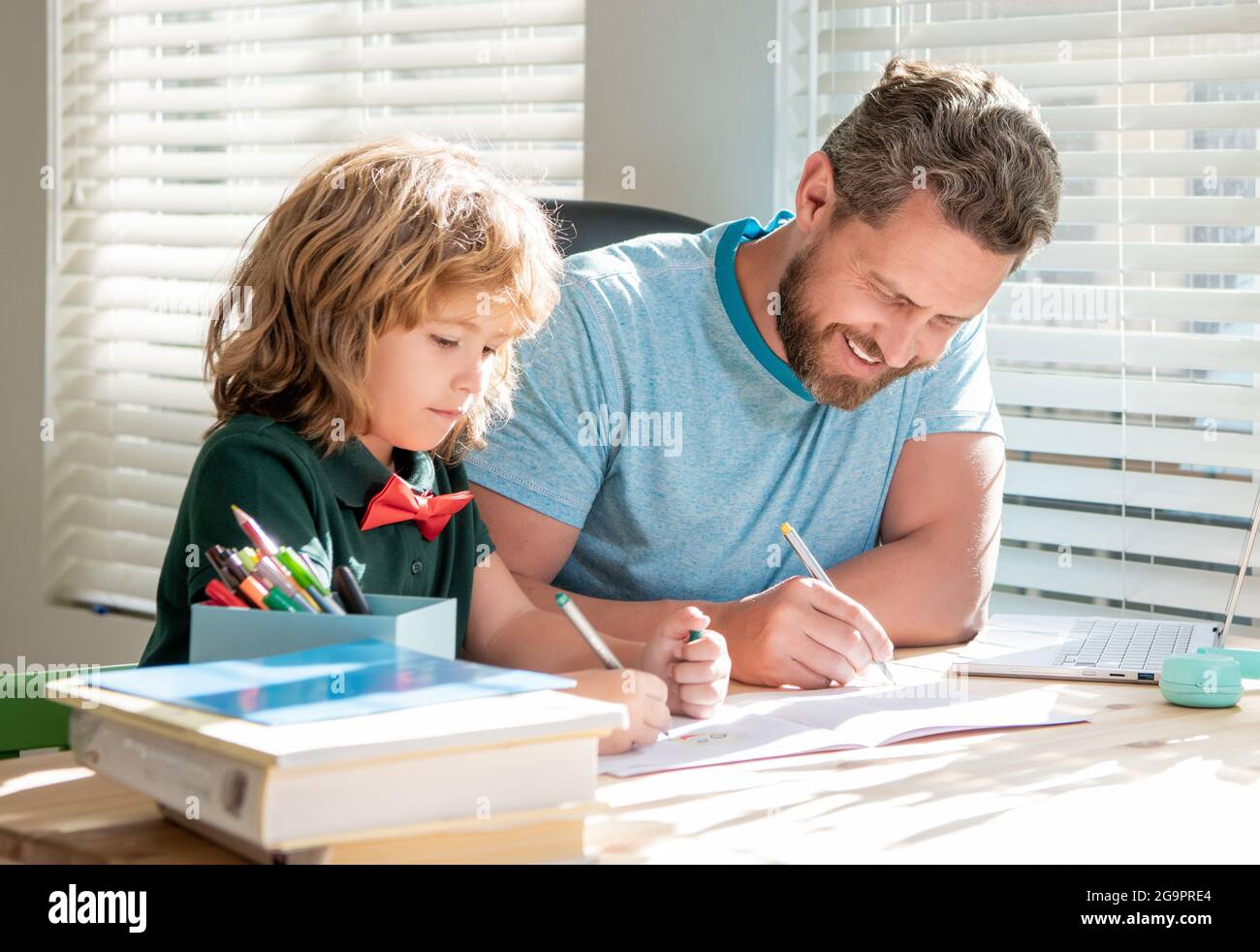private writing lesson. education concept. homeschooling and self-education. Stock Photo