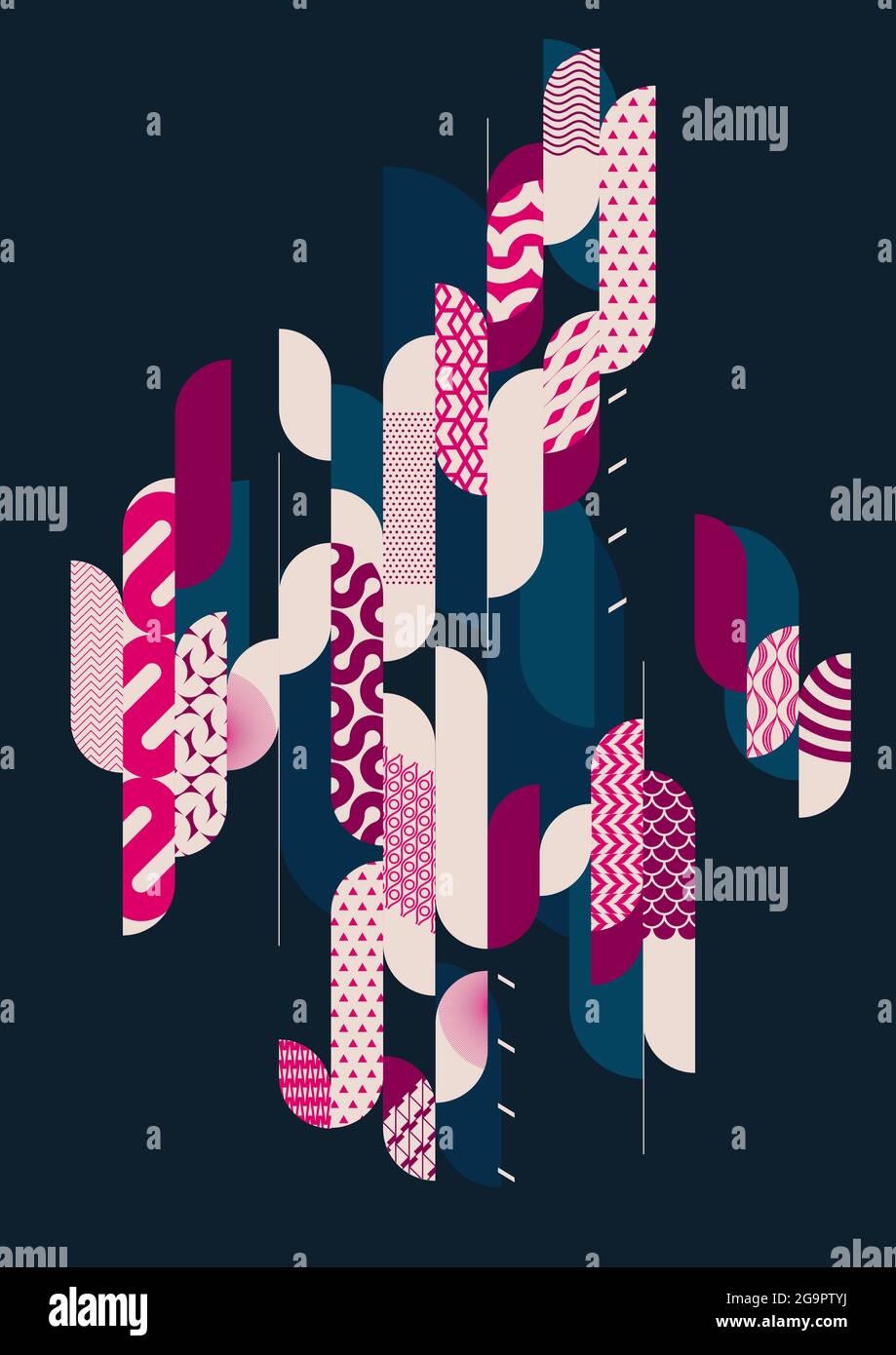 Abstract patterned shapes. Decoration geometric background. Stock Vector