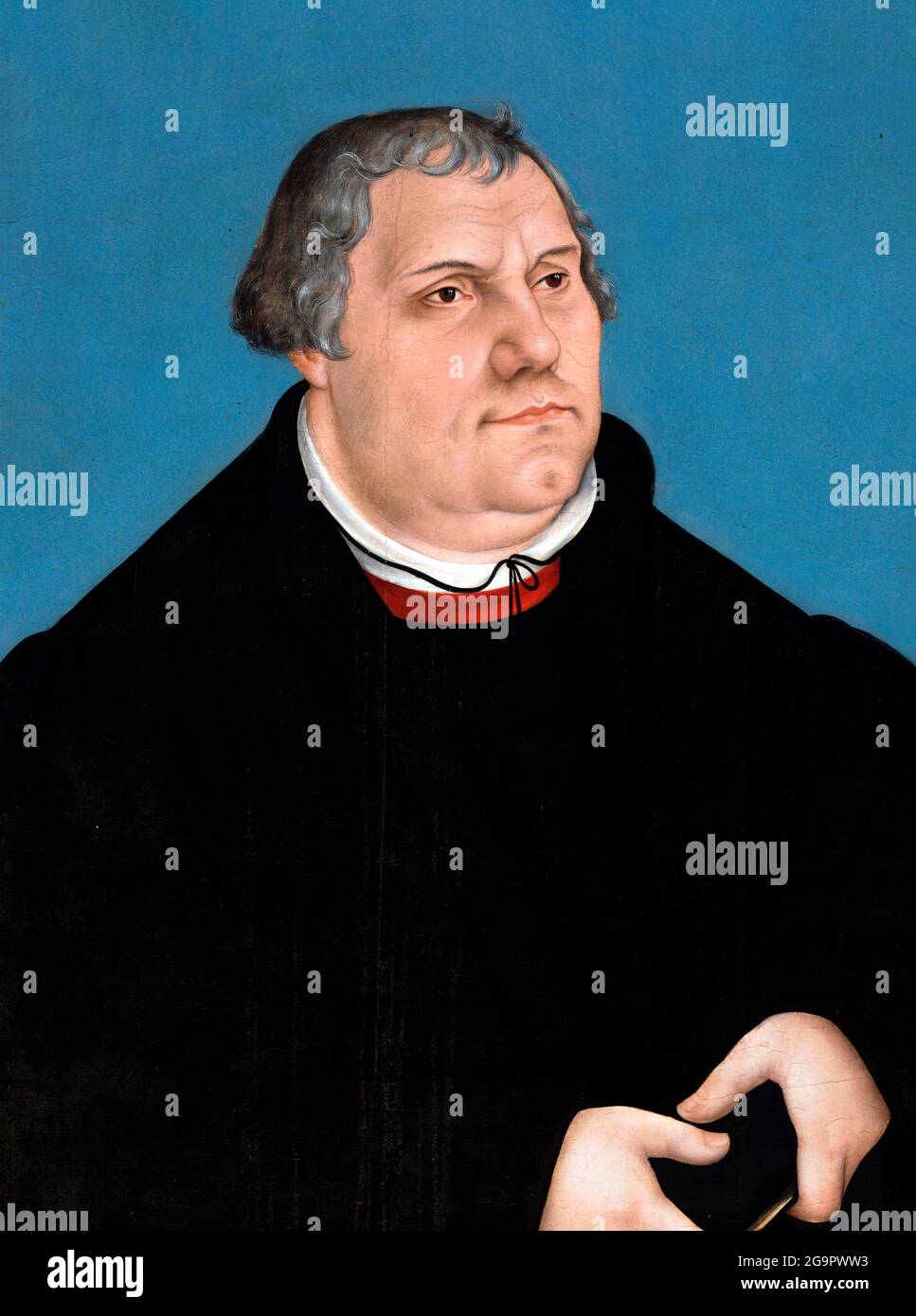 Martin Luther (1483-1546). Portrait by Lucas Cranach the Elder, oil on panel, 1546 Stock Photo