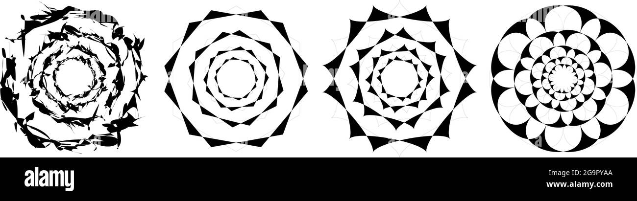 Abstract black and white geometric element, icon – stock vector ...