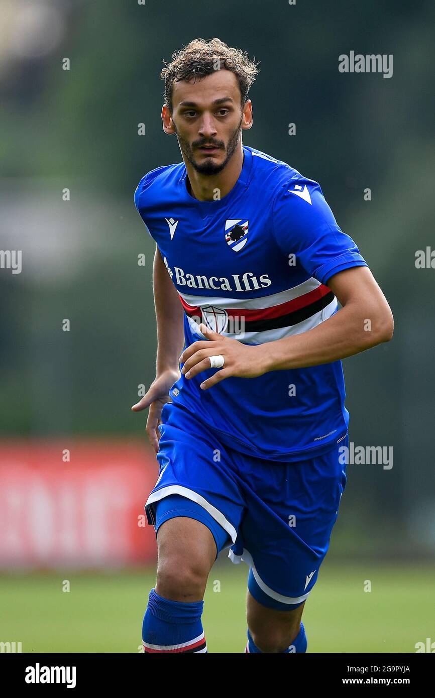 Genoa, Italy. 30 April 2022. Manolo Portanova of Genoa CFC in action during  the Serie A football match between UC Sampdoria and Genoa CFC. Credit:  Nicolò Campo/Alamy Live News Stock Photo - Alamy