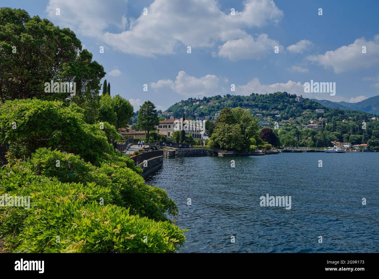 View of Como lake in summer Stock Photo