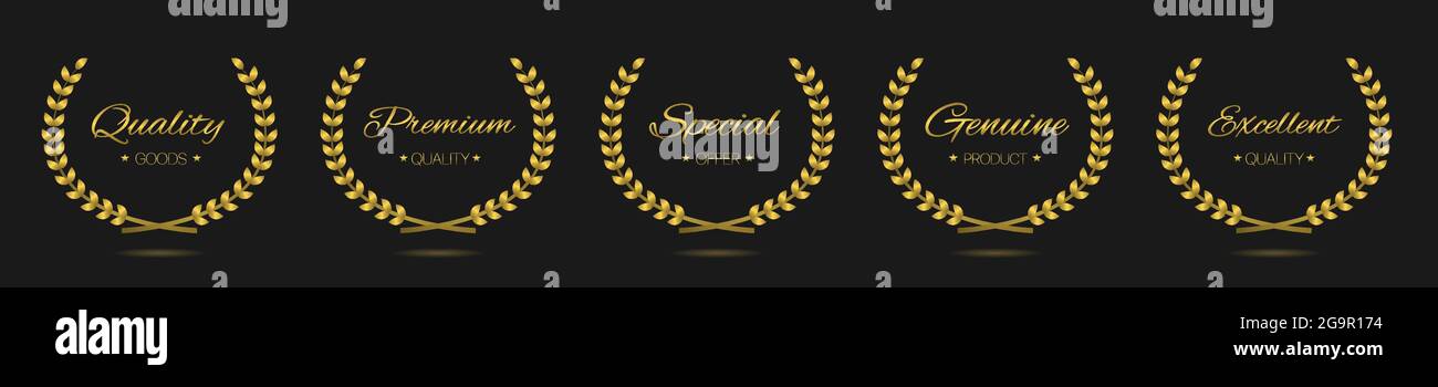 Best quality Golden laurel wreath label set Stock Vector Image & Art ...