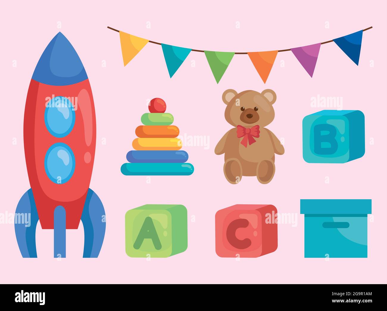 bundle of icons with toys Stock Vector Image & Art - Alamy