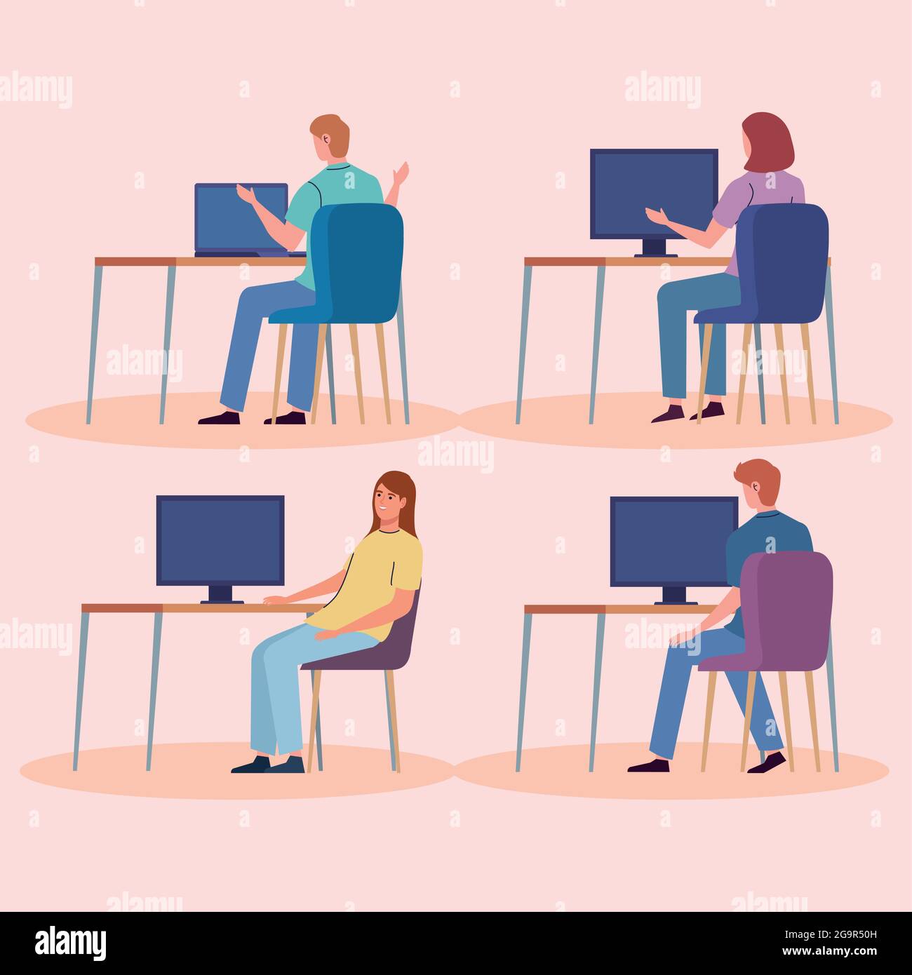 icons with people in the computer Stock Vector Image & Art - Alamy