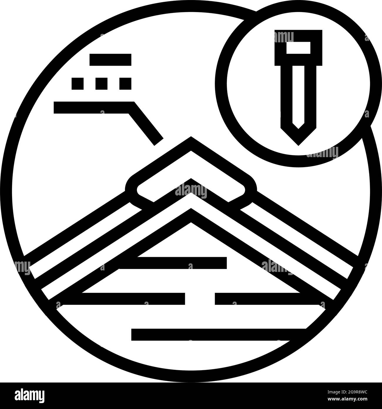 hip and ridge caps line icon vector. hip and ridge caps sign. isolated