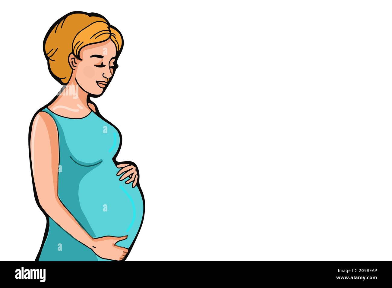 Cartoon ,pregnat woman half body silhouette, greeting card and white  background,textured Stock Photo - Alamy, image size:1300x956