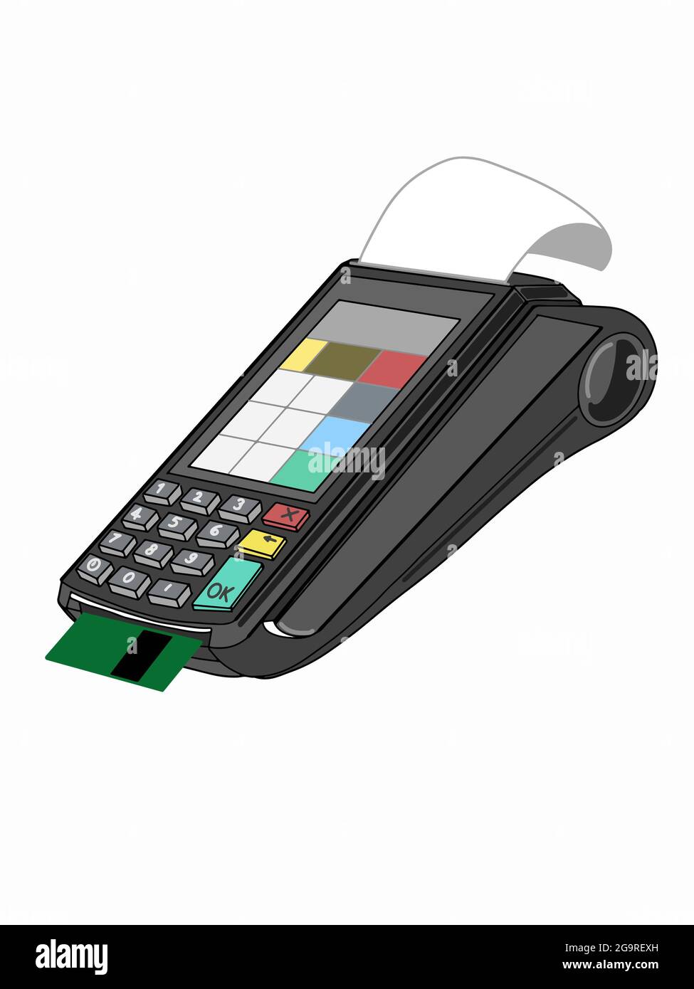 POS device, illustration icon,credit card Stock Photo