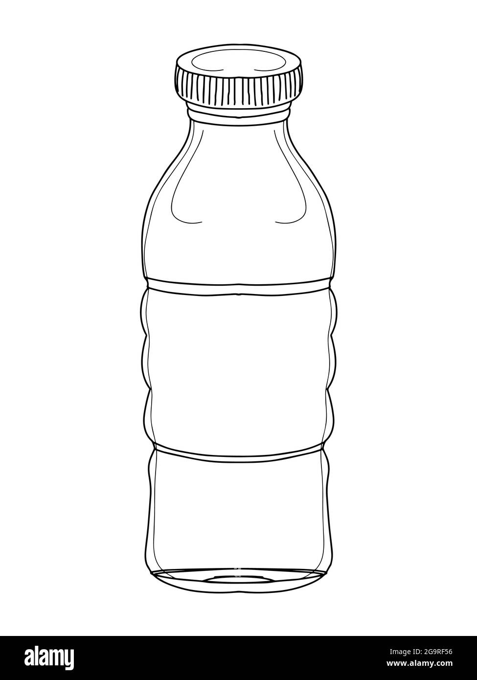 water bottles, illustration line drawing. Stock Photo