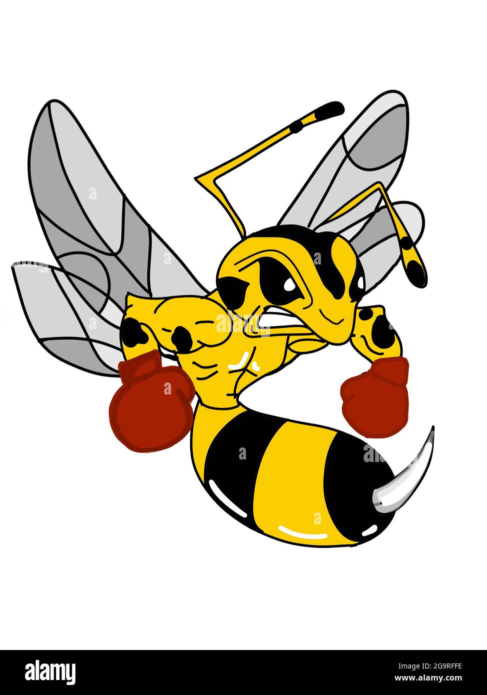 Boxer Bee Mascot characters illustration Stock Photo - Alamy