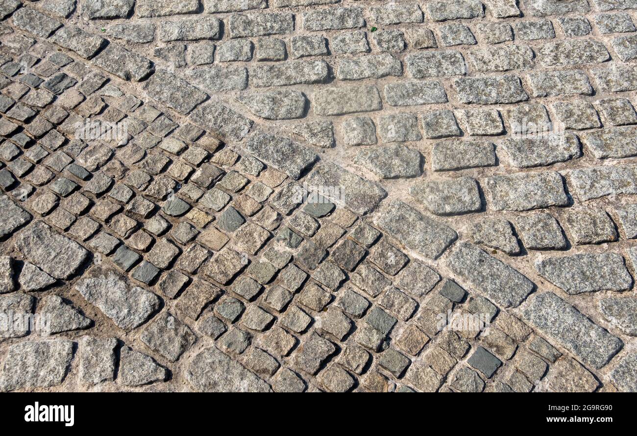 Different size paving stones on a Liverpool street Stock Photo Alamy