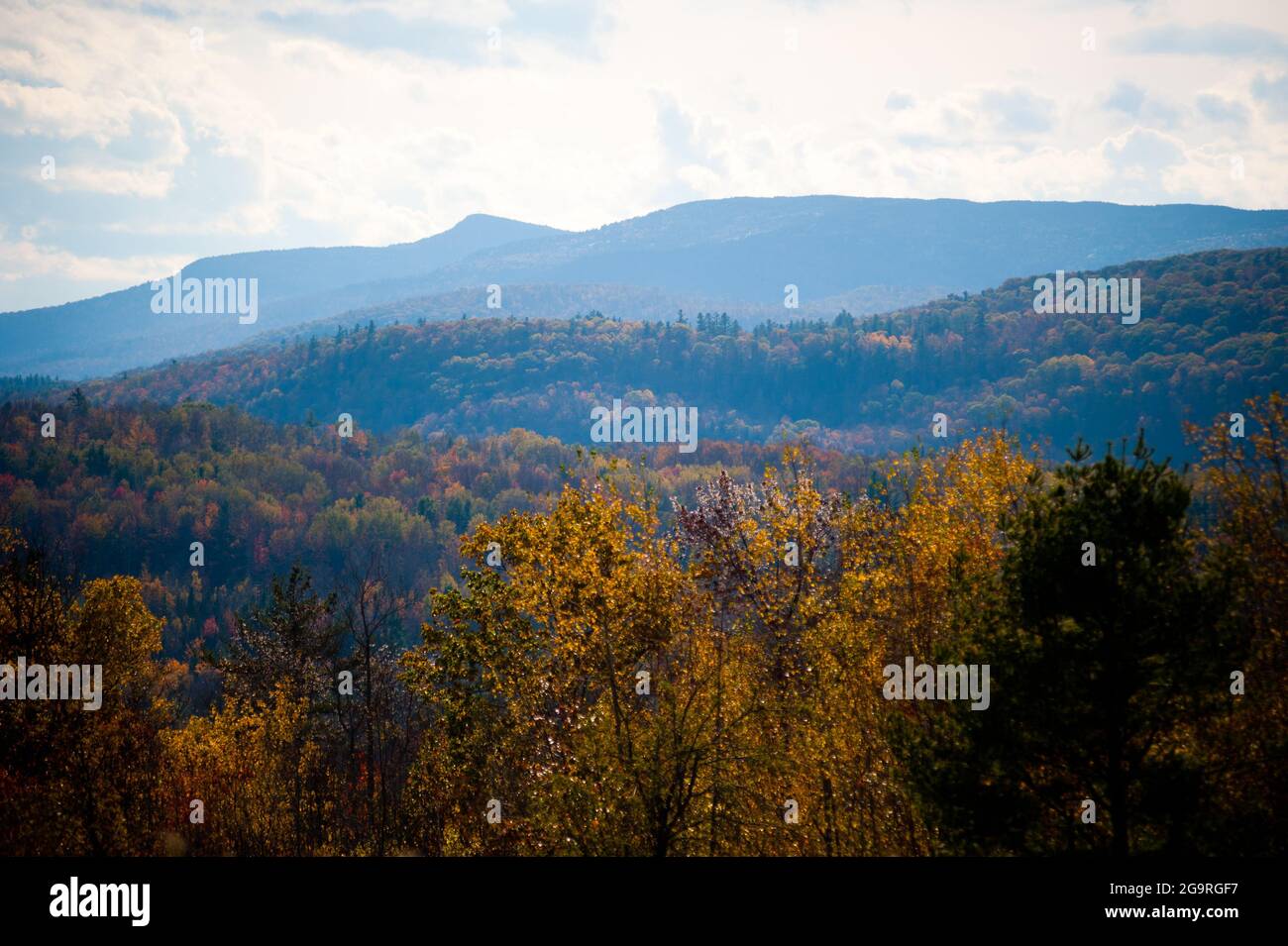 View of Fall Foliage from Enfield, New Hampshire, USA Stock Photo