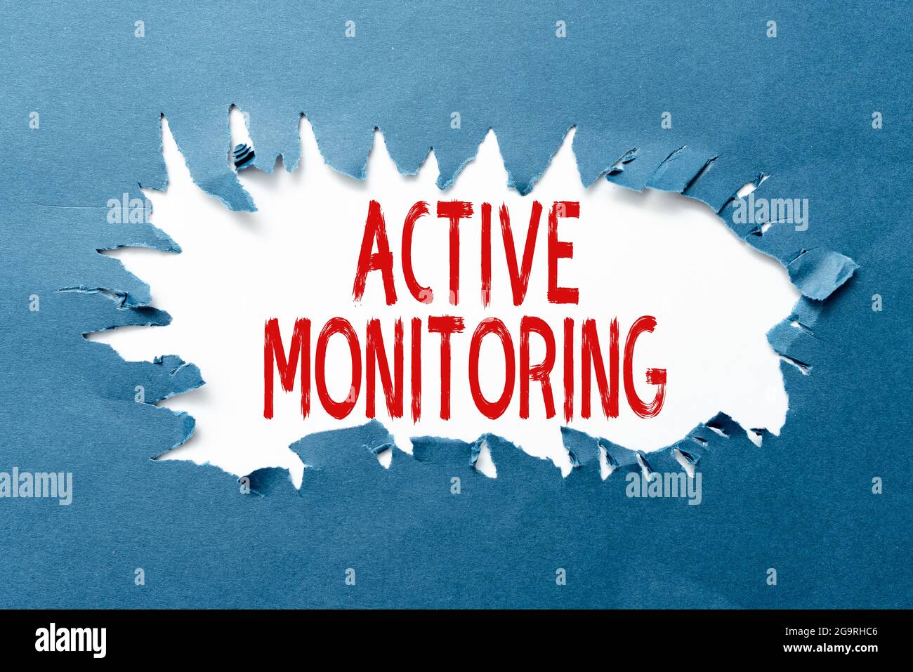 Handwriting text Active Monitoring. Concept meaning person incharge go