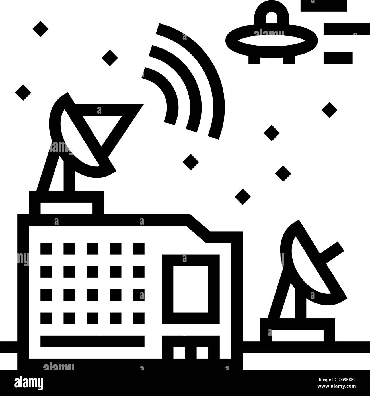 space alien station line icon vector illustration Stock Vector Image ...