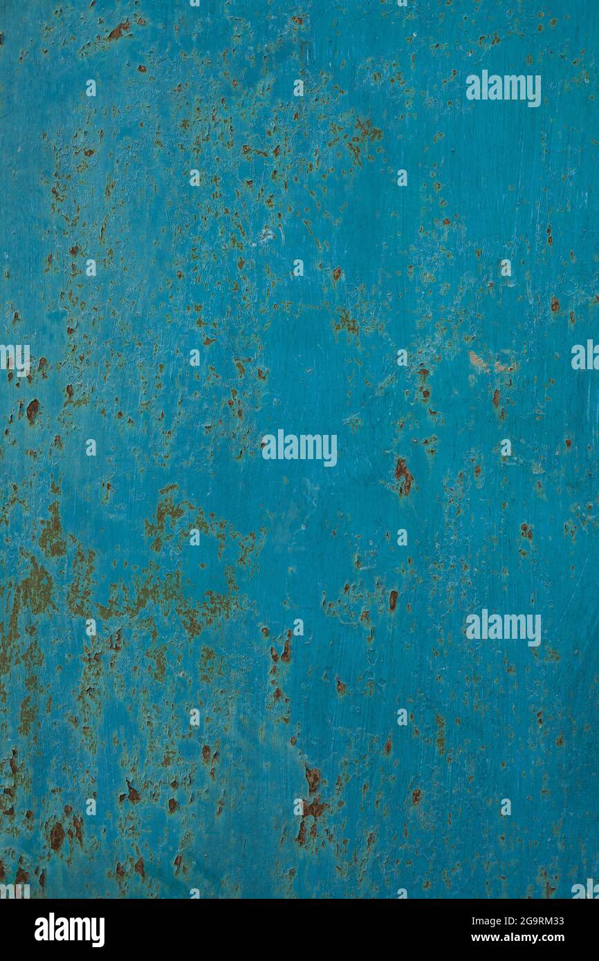 iron cracked blue old texture Stock Photo