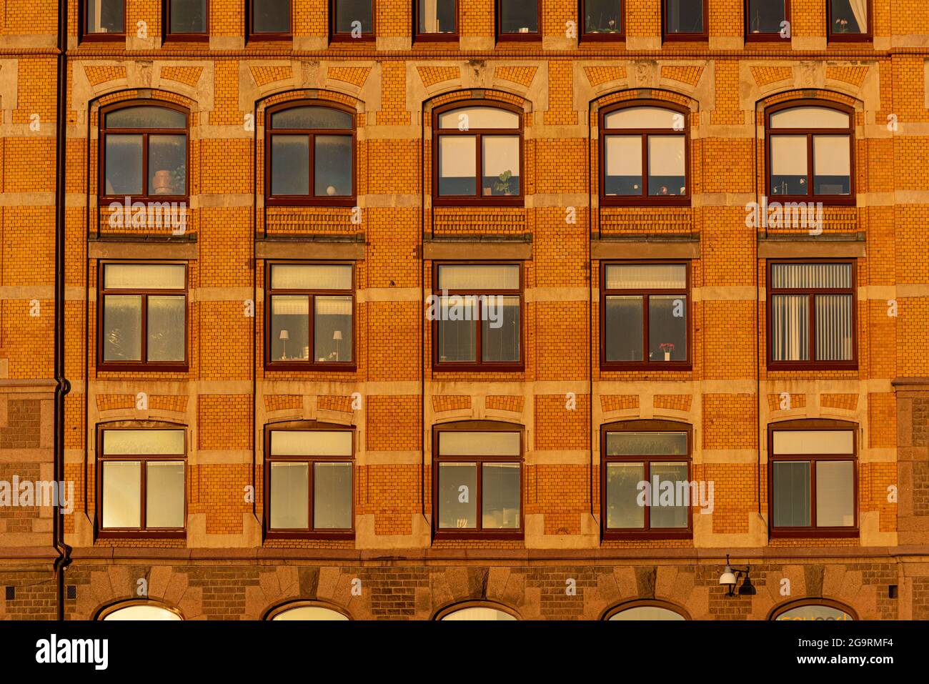 Wondows of an old brick office building Stock Photo Alamy