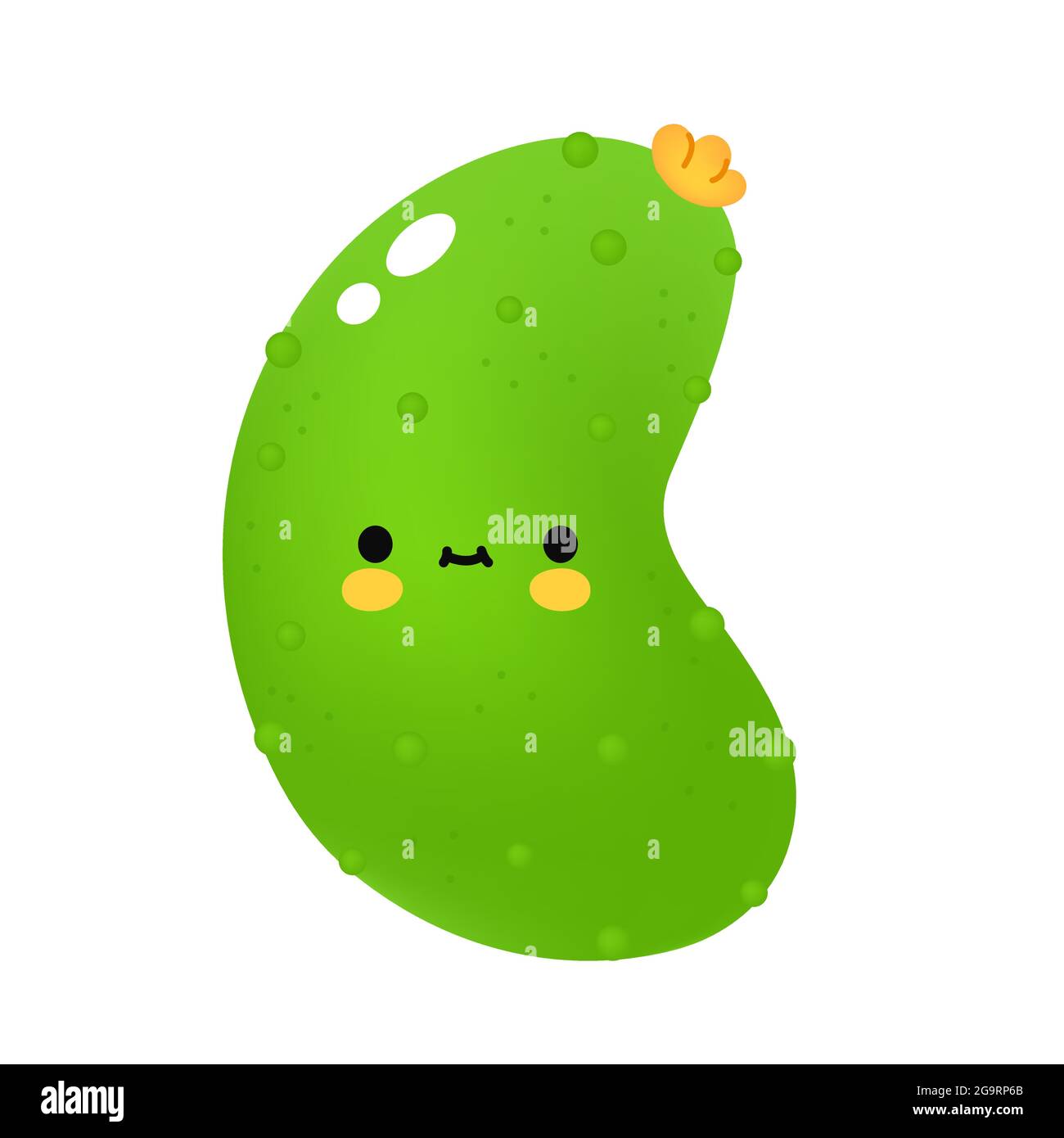 Cute funny cucumber vegetable with face. Vector cartoon kawaii doodle character illustration icon. Cucumber green vegetable cartoon character mascot concept. Isolated on white background Stock Vector