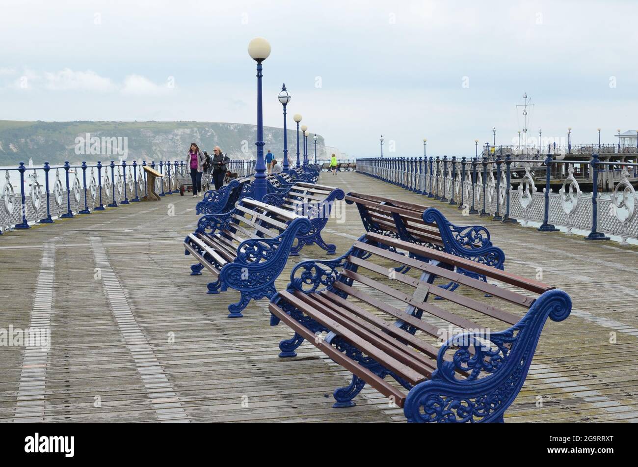 Views from Swanage pier Dorset Isle of Purbck Stock Photo
