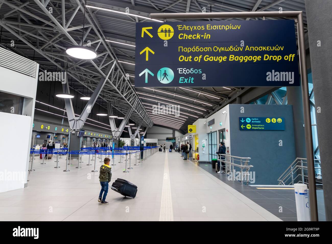 Thessaloniki, Greece April 23, 2021. The interior of the new Terminal