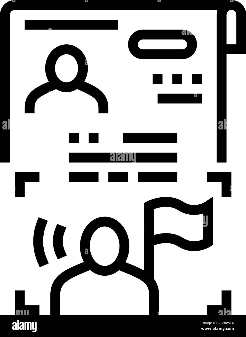 visa as political asylum line icon vector. visa as political asylum ...